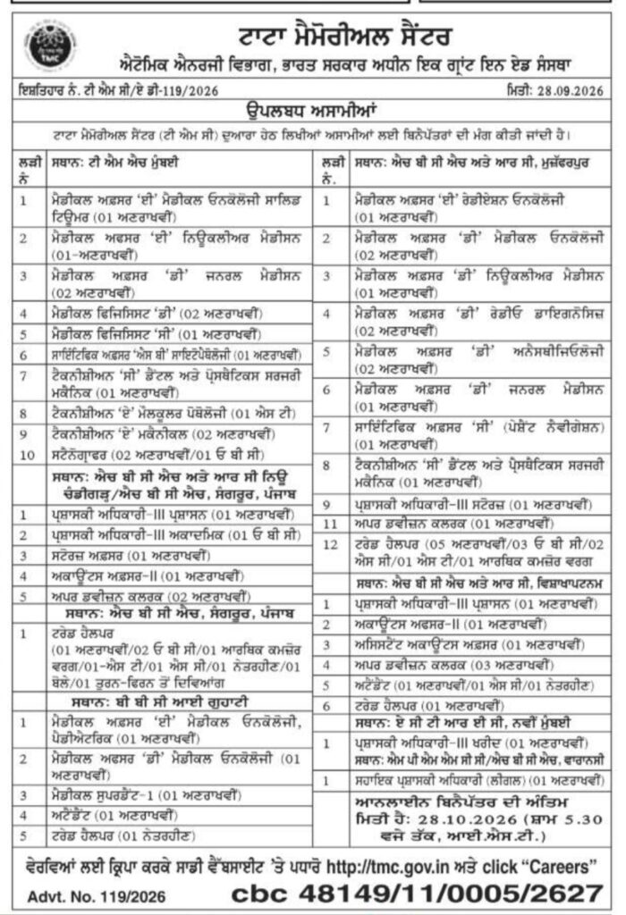 TMC New Recruitment 2026